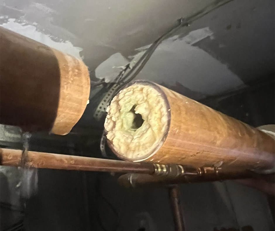 Picture of buildup of a water line