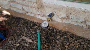 pressure gauge on a hose bib